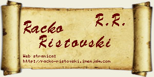 Racko Ristovski vizit kartica